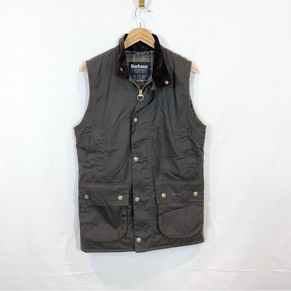 Barbour Westmorland Gilet Dark Olive Green Wax Vest Men’s Medium Like New